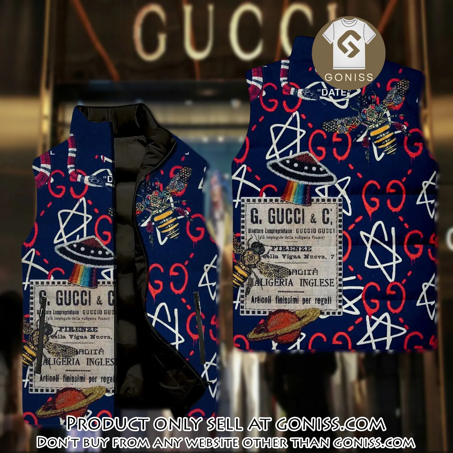 Gucci star luxury brand 3d sleeveless down jacket gn1011801